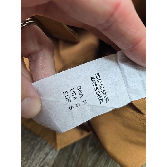 OSKLEN Oversized Shirt Jacket Shacket Women's S Camel Lightweight Cotton Collar - Picture 6 of 9